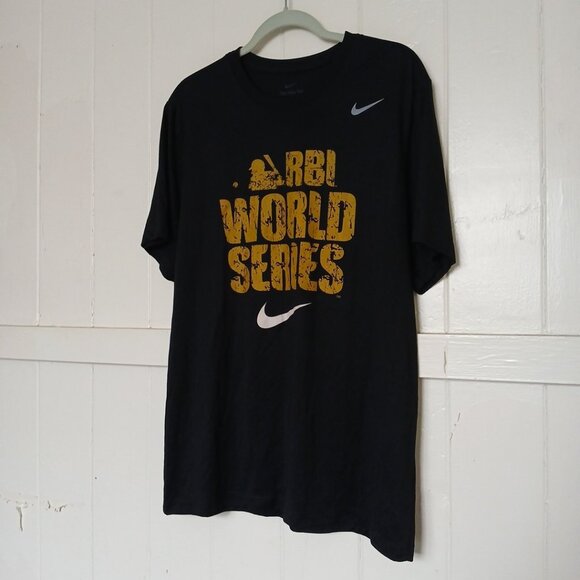 Nike T-Shirt RBI World Series Dri-Fit Athletic Men's XL Black Softball Baseball - Picture 4 of 13